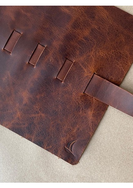 (İsim Yazıyoruz) El Yapımı Hakiki Deri Rulo Kalemlik / Rulo Fırçalık modelleri