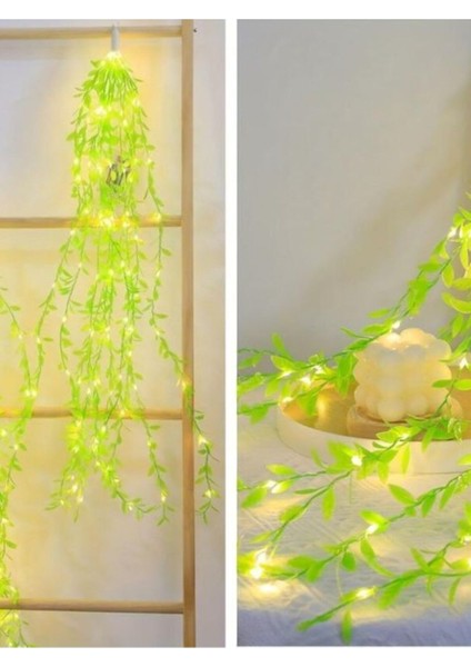Dekoratif Yapay Söğüt Sarmaşık 3 Metre LED Ile Sarkan Ağlayan Söğüt 1 Dal Yeşil Yapraklı Bitki 80 cm indirimleri