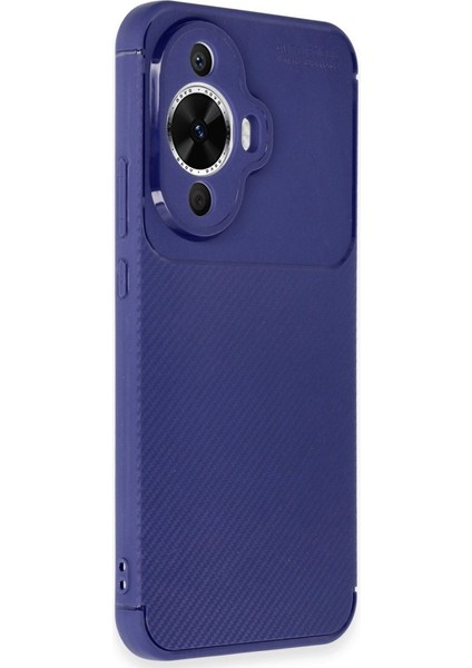 Huawei Nova 11 Kılıf Karbon Fiber Desenli Silikon Kılıf