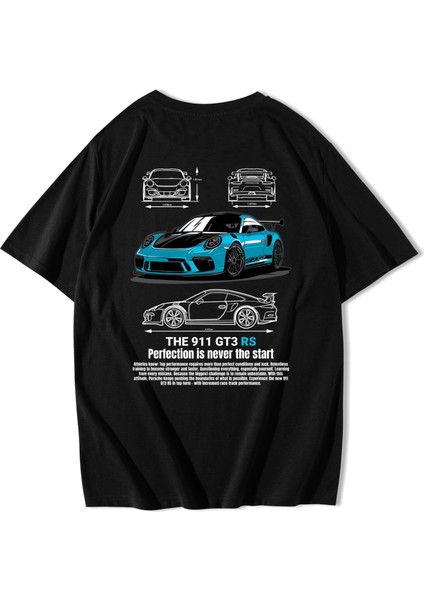 Oversize Porsche The 911 Gt3 Rs Blue T-Shirt
