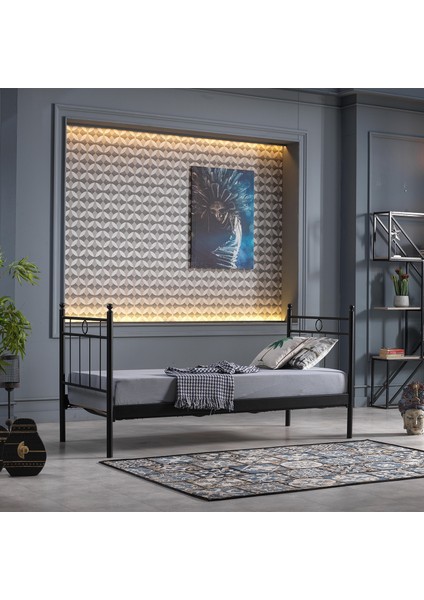 Hypnose Daybed Tek Kişilik Sedir Divan Metal Karyola 90X200