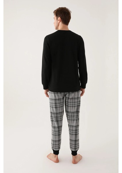Uzun Kol Altı Ekoseli Erkek Pijama Takım 2787 indirimleri