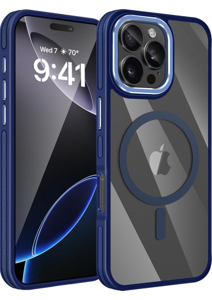 iPhone 16 Pro Max Kılıf Manyetik Şarj Frosted Kaymaz Kenar Sert Kapak