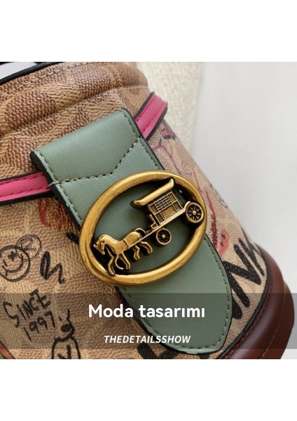 Grafiti Silindir Tote Çanta, Moda Omuz Çapraz Çanta (Yurt Dışından) fırsatları