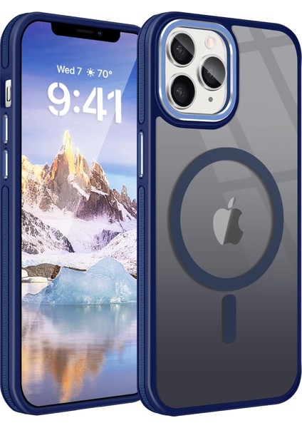 iPhone 15 Pro Max Kılıf Magsafe Frosted Kaymaz Kenar Sert Kapak
