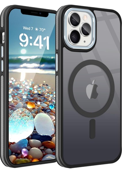 iPhone 14 Pro Kılıf Manyetik Şarj Frosted Kaymaz Kenar Sert Kapak