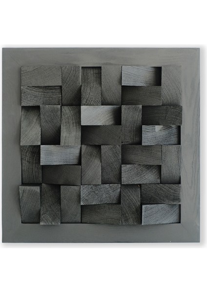 Cosmos 40 x 40 cm El Yapımı Ahşap Çerçeveli Mozaik Ahşap Duvar Tablosu