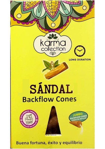 Darshan Hd Sandal Ağacı Aromalı Karma Collection Long Time Uzun Süreli Geri Akış Jumbo Boy Backflow Cones Konik Tütsü Paket 10 Adet