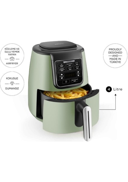 Air Pro Cook 3 In 1 Xl Ev Yemeği, Közleme, Airfryer Grasmere Green 4 Kişilik