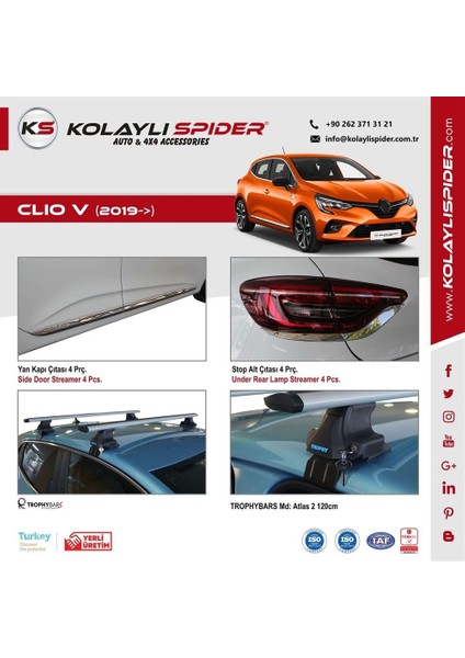 Renault Clio 5 Bagaj Iç Eşiği 2 Prç Krom 2019 ve Sonrası fırsatları