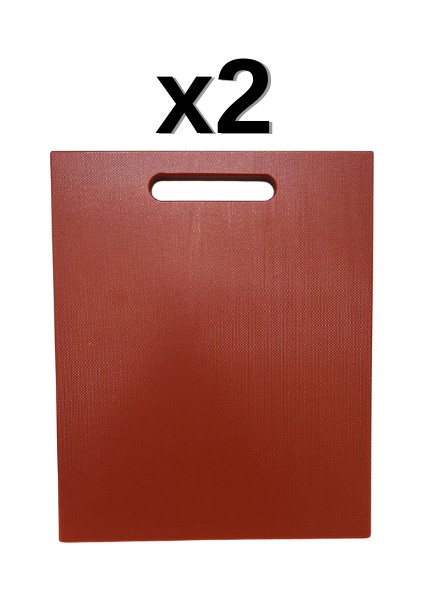 2'li Türkay 32.5X26.5X2 cm Saplı Polietilen Kesme Tahtası Kesim Levhası 1145