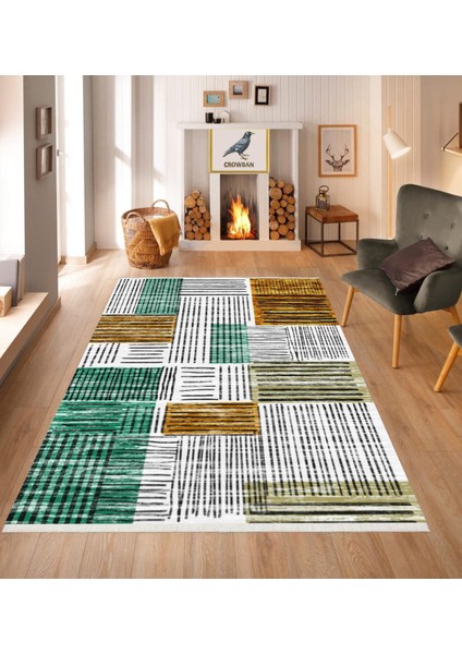 Kaymaz Taban Makinada Yıkanabilir Salon Halısı Mutfak Yeni Model