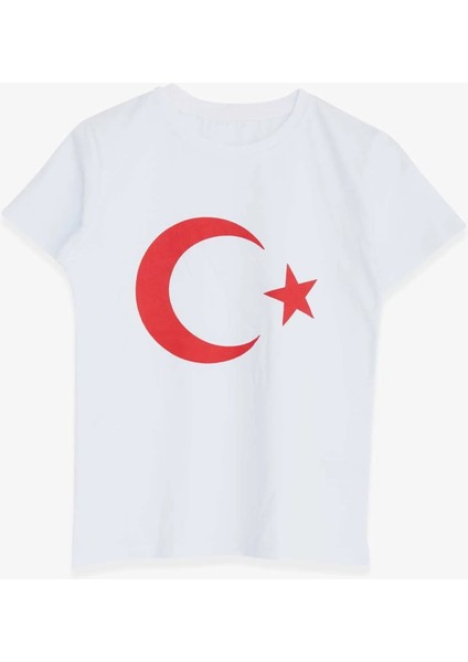 Çocuk Türk Bayraklı Kısa Kollu Tişört Bisiklet Yaka modelleri