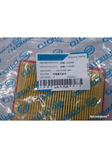 Cf Moto Nk 250 ,250 Sr ,Clx 250 Orjinal Hava Filtresi