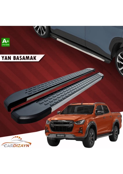 Car Dizayn Isizu D-Max 3 Nirvana Alüminyum Yan Basamak Marşpiyel Koruma 2020>2021>2022>2023>2024>2025