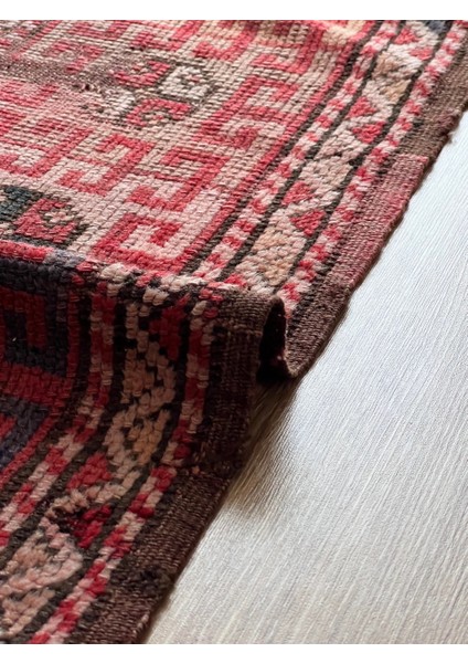 133X181 cm El Dokuma Ender Desenli Antialerjik Yün Antik Dekoratif Kilim