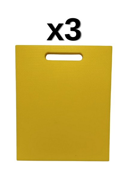 3'lü Türkay 32.5X26.5X1 cm Saplı Polietilen Kesme Tahtası Kesim Levhası 1138