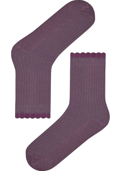 Frilly 3lü Mor Pembe Soket Çorap modelleri