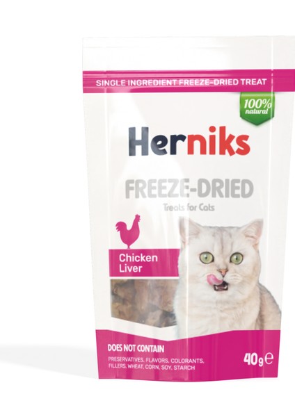 Freeze Dried Tavuk Ciğerli Kedi Ödül Maması 40 gr