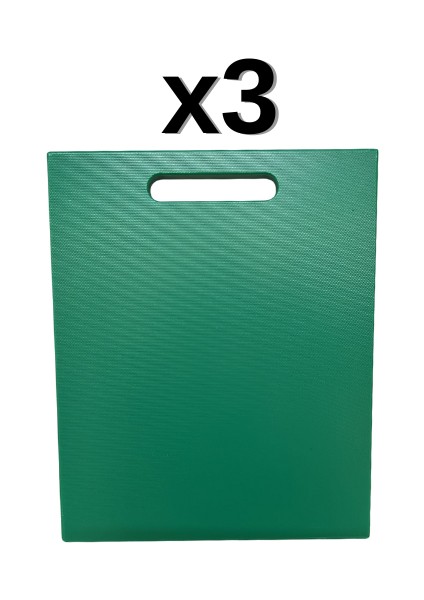 3'lü Türkay 32.5X26.5X1 cm Saplı Polietilen Kesme Tahtası Kesim Levhası 1138