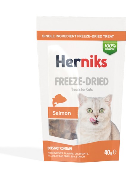 Freeze Dried Somonlu Kedi Ödül Maması 40 gr