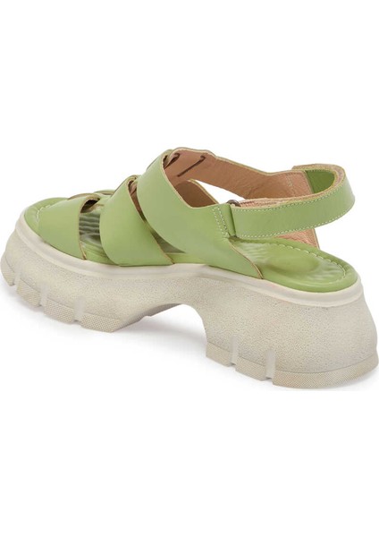 Yeşil Deri Kadın Sandalet - K24Y1SN67154-G81