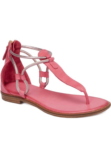 Pembe Hakiki Deri Kadın Sandalet - K24Y1SN67415-S1T