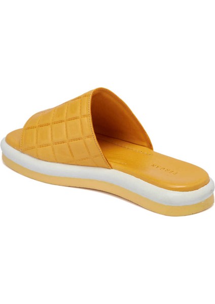 Taba Deri Kadın Terlik - K24Y1TR67443-L9T Taba