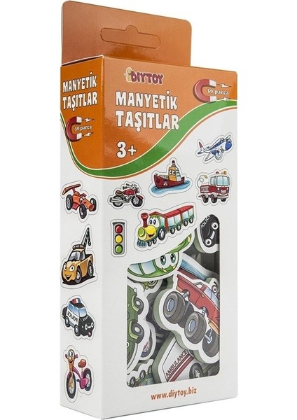 Manyetik Taşıtlar Eğitici Set Mıknatıslı Aktivite Kartları Taşıtlar 3+ Yaş 30 Parça