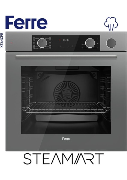 Steamart Ss Serisi Gri Set (SS208 + XE64CPR +D088 ) - Kare Emaye Izgara