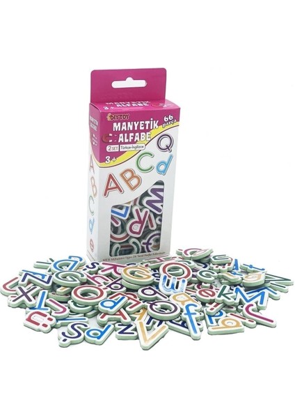 Manyetik Alfabe Eğitici Set Mıknatıslı Aktivite Kartları Türkçe Ingilizce 2 Set 3+ Yaş 66 Parça