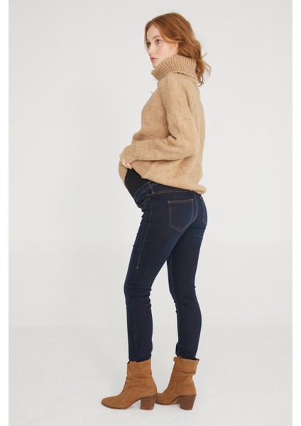 Slim Fit Likralı Hamile Jean Koyu Mavi Pantolon 1024 fiyatları