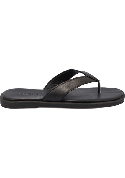Siyah Deri Kadın Sandalet - K24Y1Tr67437-A23 Siyah