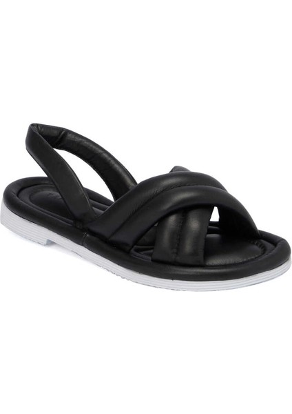 Siyah Hakiki Deri Kadın Sandalet - K24Y1SN67414-A23