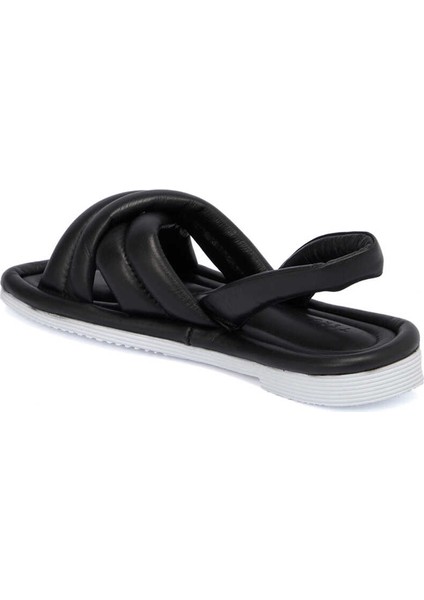 Siyah Hakiki Deri Kadın Sandalet - K24Y1SN67414-A23