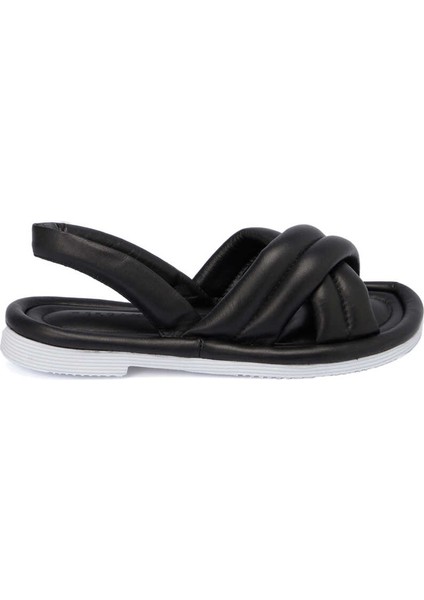 Siyah Hakiki Deri Kadın Sandalet - K24Y1SN67414-A23