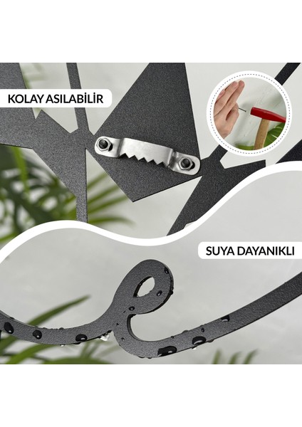 Monstera Metal Duvar Dekoru - Modern Tasarım | 2 Parça Set