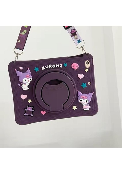 Lenovo Tab M10HD X306F 10.1 Inç Uyumlu Kuromi Standlı Çocuklara Özel Sevimli Karakterli Kılıf