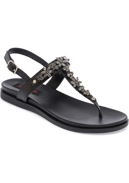 Siyah Deri Kadın Sandalet - K24Y1Sn67408-A23 Siyah