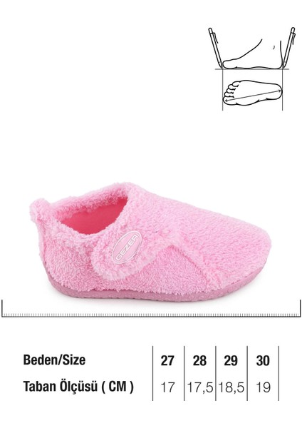 Kışlık Kız Çocuk Peluşlu Rahat Taban Cırt Cırtlı Ayarlanabilir Ev Okul Kreş Panduf Ayakkabı fiyatları