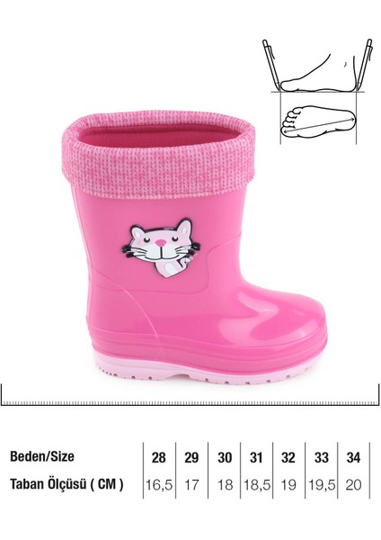 Kız Çocuk Kışlık Pvc Içi Sıcak Astarlı Su Geçirmez Yağmur Bot Çizme fiyatları