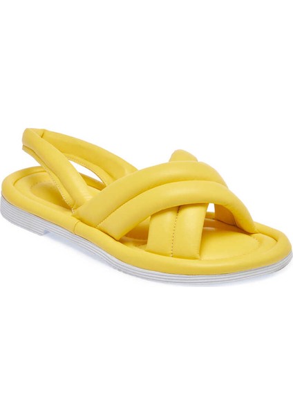 Sarı Hakiki Deri Kadın Sandalet - K24Y1SN67414-J63