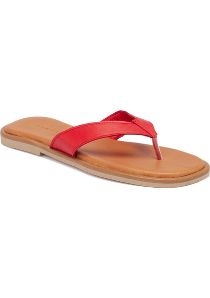 Kırmızı Hakiki Deri Kadın Sandalet - K24Y1TR67437-A30