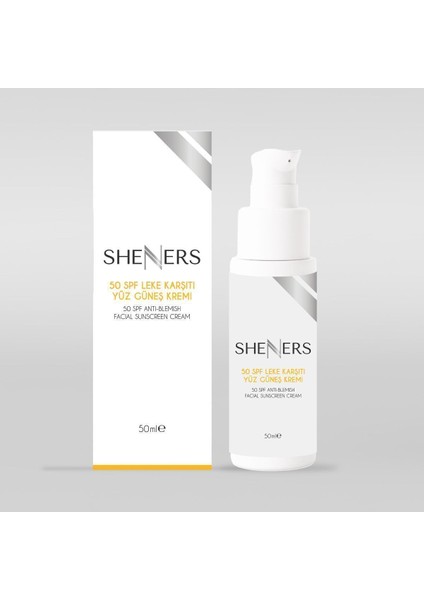 Sheners 50 Spf-Yüksek Koruma, Leke Karşıtı ve Aydınlatıcı Etkili Yüz Güneş Kremi modelleri