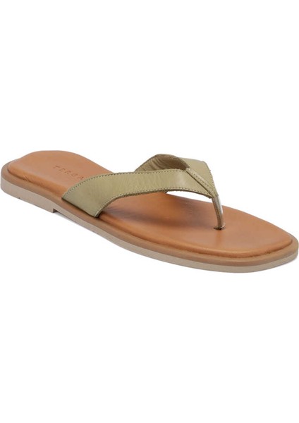 Yeşil Hakiki Deri Kadın Sandalet - K24Y1TR67437-G81
