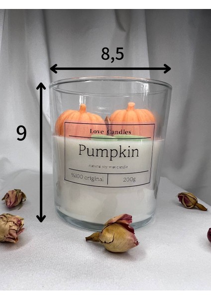 Dekoratif kabak mum, sonbahar dekor mum, turuncu kabak bardak mum fiyatları