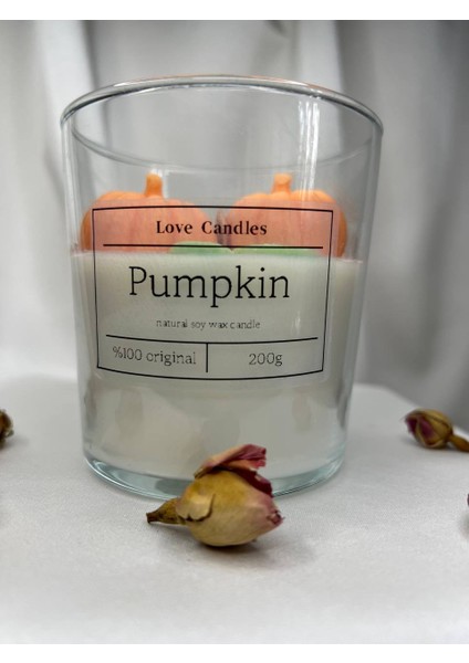 Dekoratif kabak mum, sonbahar dekor mum, turuncu kabak bardak mum fırsatları