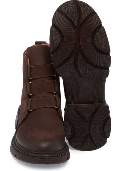 Kahve Hakiki Nubuk Deri Kadın Casual Bot - K24K1BT67511-A39 fırsatları