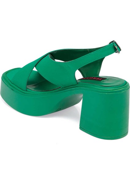 Yeşil Vegan Tekstil Kadın Sandalet - K24Y1SN67404-T3R fiyatları