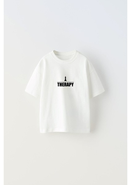 The Champ I Don't Need Therapy I Just Need To Play Chess Yazılı Şah Tasarım Baskılı Beyaz Çocuk T-Shirt fiyatları